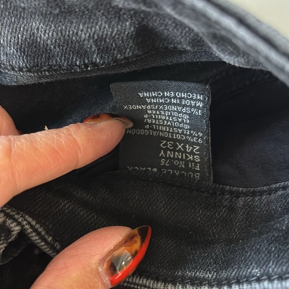 Buckle Charcoal Skinny Jeans - Picture 3 of 3
